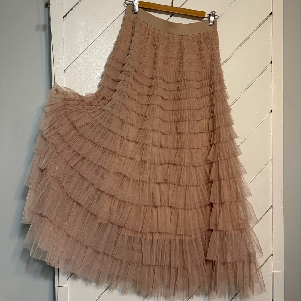 Elegant Layered Dusty Pink Skirt